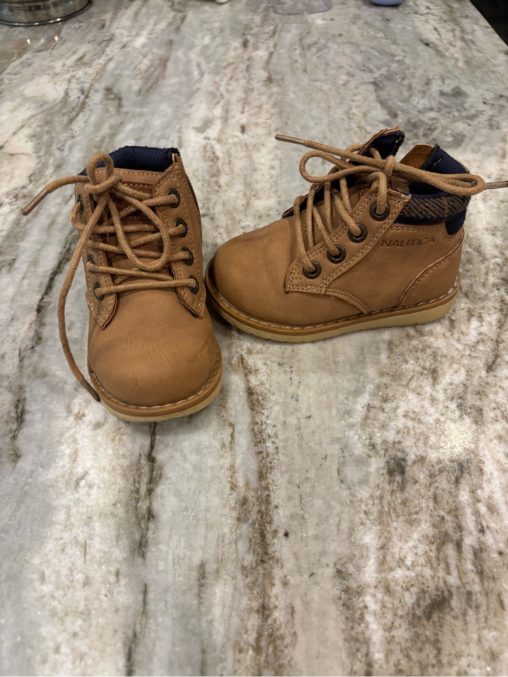 Nautica Toddler Tan Lace-Up Boots, size 6